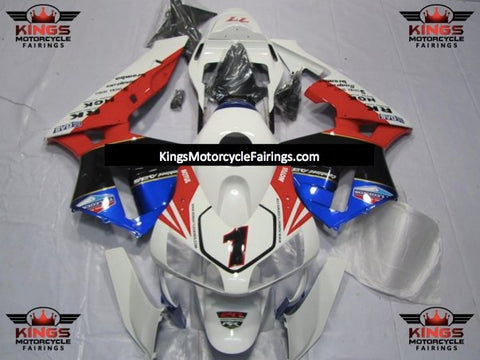 Honda CBR600RR (2003-2004) White, Red, Black & Blue TT Legends #1 Fairings