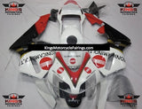 White, Red, Black and Gold Konica Minolta Fairing Kit for a 2003 and 2004 Honda CBR600RR motorcycle