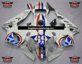 White, Red and Blue Striped #69 Fairing Kit for a 2003 and 2004 Honda CBR600RR motorcycle