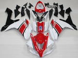 White, Red and Black Fairing Kit for a 2007 & 2008 Yamaha YZF-R1 motorcycle