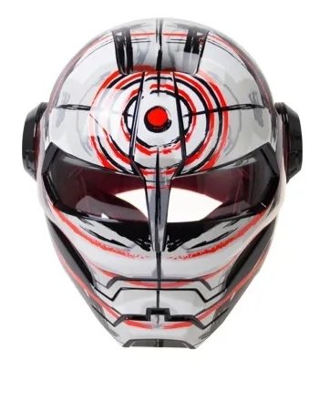 bike helmet red man White, Black & Red Bullseye Iron Man Motorcycle Helmet
