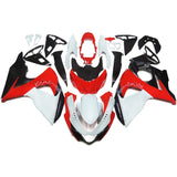 White, Black and Red Fairing Kit for a 2009, 2010, 2011, 2012, 2013, 2014, 2015 & 2016 Suzuki GSX-R1000 motorcycle