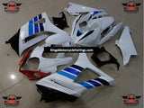 White, Blue, Black and Red Fairing Kit for a 2007 & 2008 Suzuki GSX-R1000 motorcycle