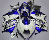 White, Blue and Black Fairing Kit for a 1999, 2000, 2001, 2002, 2003, 2004, 2005, 2006, & 2007 Suzuki GSX-R1300 Hayabusa motorcycle