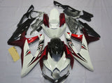 White, Candy Red and Black Fairing Kit for a 2008, 2009, & 2010 Suzuki GSX-R600 motorcycle