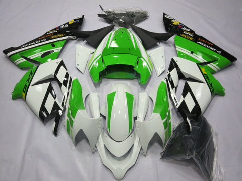 Fairing kit for a Kawasaki ZX10R (2004-2005) White & Green