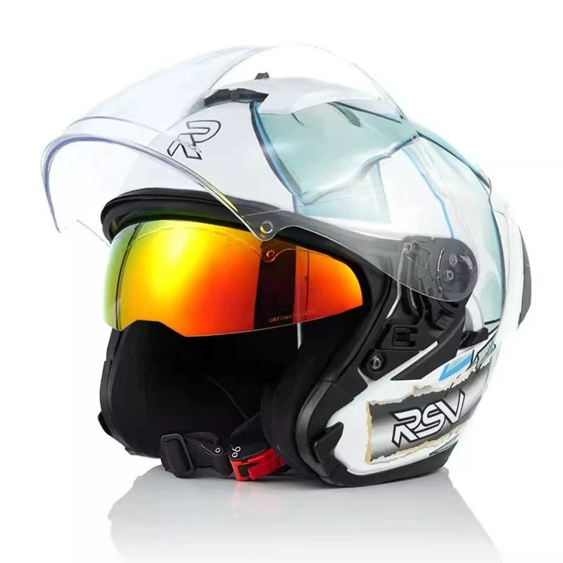 RSV Motorcycle Helmet in White & Mint RSV Motorcycle Helmet in White & Mint