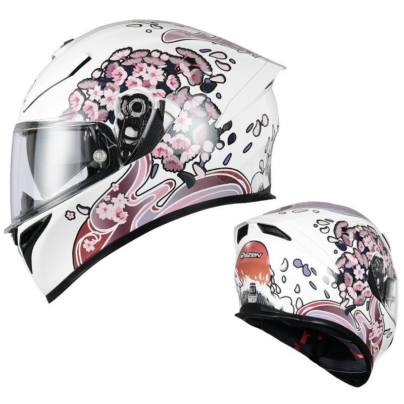 cheap pink motorcycle helmets White & Pink Flower Motorcycle Helmet