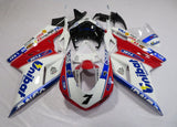 White, Red and Blue Unibat Fairing Kit for a 2007, 2008, 2009, 2010, 2011 & 2012 Ducati 1198 motorcycle