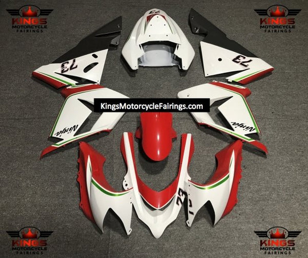 Fairing kit for a Kawasaki ZX10R (2004-2005) White, Red, Green & Black