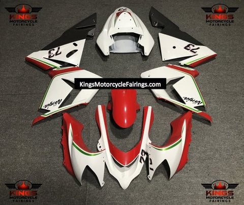 Fairing kit for a Kawasaki ZX10R (2004-2005) White, Red, Green & Black