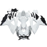 White, Silver and Black Fairing Kit for a 2008, 2009 & 2010 Suzuki GSX-R750 motorcycle