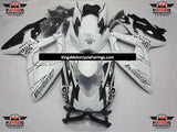 White and Black Tribal Corona Fairing Kit for a 2008, 2009 & 2010 Suzuki GSX-R750 motorcycle