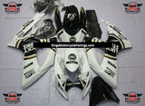 White, Black and Gold Lucky Strike Fairing Kit for a 2006 & 2007 Suzuki GSX-R750 motorcycle