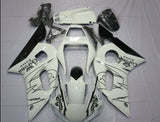 White and Black Tribal Corona Fairing Kit for a 1998, 1999, 2000, 2001 & 2002 Yamaha YZF-R6 motorcycle