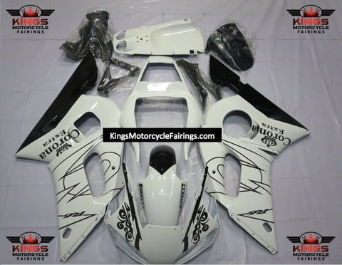 Yamaha YZF-R6 (1998-2002) White & Black Tribal Corona Fairings