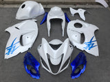 White and Blue Fairing Kit for a 2008, 2009, 2010, 2011, 2012, 2013, 2014, 2015, 2016, 2017, 2018 & 2019 Suzuki GSX-R1300 Hayabusa motorcycle