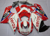 White & Red Xerox Fairing Kit for a 2007, 2008, 2009, 2010, 2011 & 2012 Ducati 1198 motorcycle