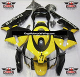 Yellow and Black Power Fairing Kit for a 2003 and 2004 Honda CBR600RR motorcycle