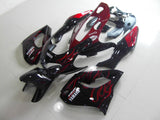 Black, White and Red Flames Fairing Kit for a 1996, 1997, 1998, 1999, 2000, 2001, 2002, 2003, 2004, 2005, 2006 & 2007 Yamaha YZF1000R motorcycle. Please note that the 1996-2007 Yamaha YZF100R fairing kit is Compression Molded and may need minor modifications during installation for proper fitment