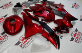 Candy Apple Red and Matte Black Fairing Kit for a 2008, 2009, 2010, 2011, 2012, 2013, 2014, 2015 & 2016 Yamaha YZF-R6 motorcycle