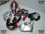 Silver, Candy Red and Black Fairing Kit for a 1996, 1997, 1998, 1999, 2000, 2001, 2002, 2003, 2004, 2005, 2006 & 2007 Yamaha YZF1000R motorcycle