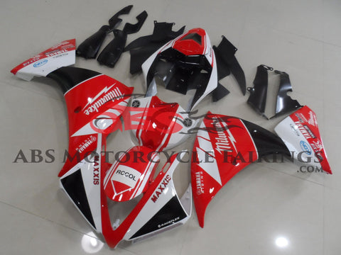Yamaha YZF-R1 Fairings (2012-2014) Red, White, Black Milwaukee at KingsMotorcycleFairings.com