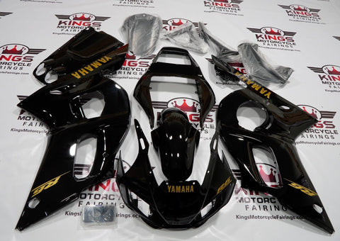 Yamaha YZF-R6 Fairings (1998-2002) Black, Gold at KingsMotorcycleFairings.com