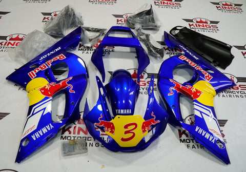 Yamaha YZF-R6 Fairings (1998-2002) Blue, Red Bull #3 at KingsMotorcycleFairings.com