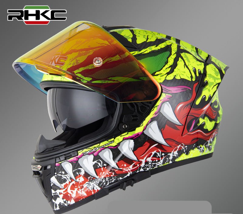 RHKC Motorcycle Helmet, Yellow Dragon RHKC Motorcycle Helmet, Yellow Dragon