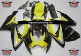 Yellow, Silver and Black Fairing Kit for a 2006 & 2007 Suzuki GSX-R600 motorcycle