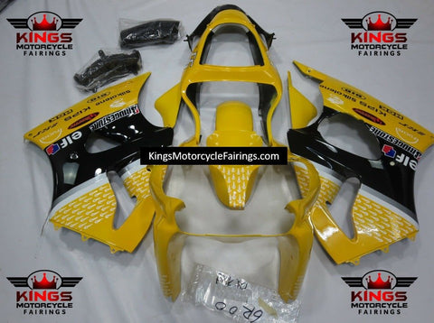 Fairing kit for a Kawasaki ZX6R 636 (2000-2002) Yellow, Black, White & Silver