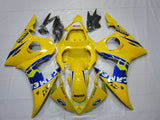 Yellow and Blue Camel Fairing Kit for a 2003 & 2004 Yamaha YZF-R6 motorcycle