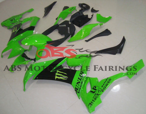 Green and Black Fairing Kit for a 2008, 2009 & 2010 Kawasaki ZX-10R motorcycle