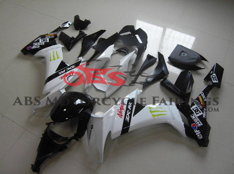 Kawasaki Ninja ZX10R (2008-2010) White & Black Monster Energy Fairings