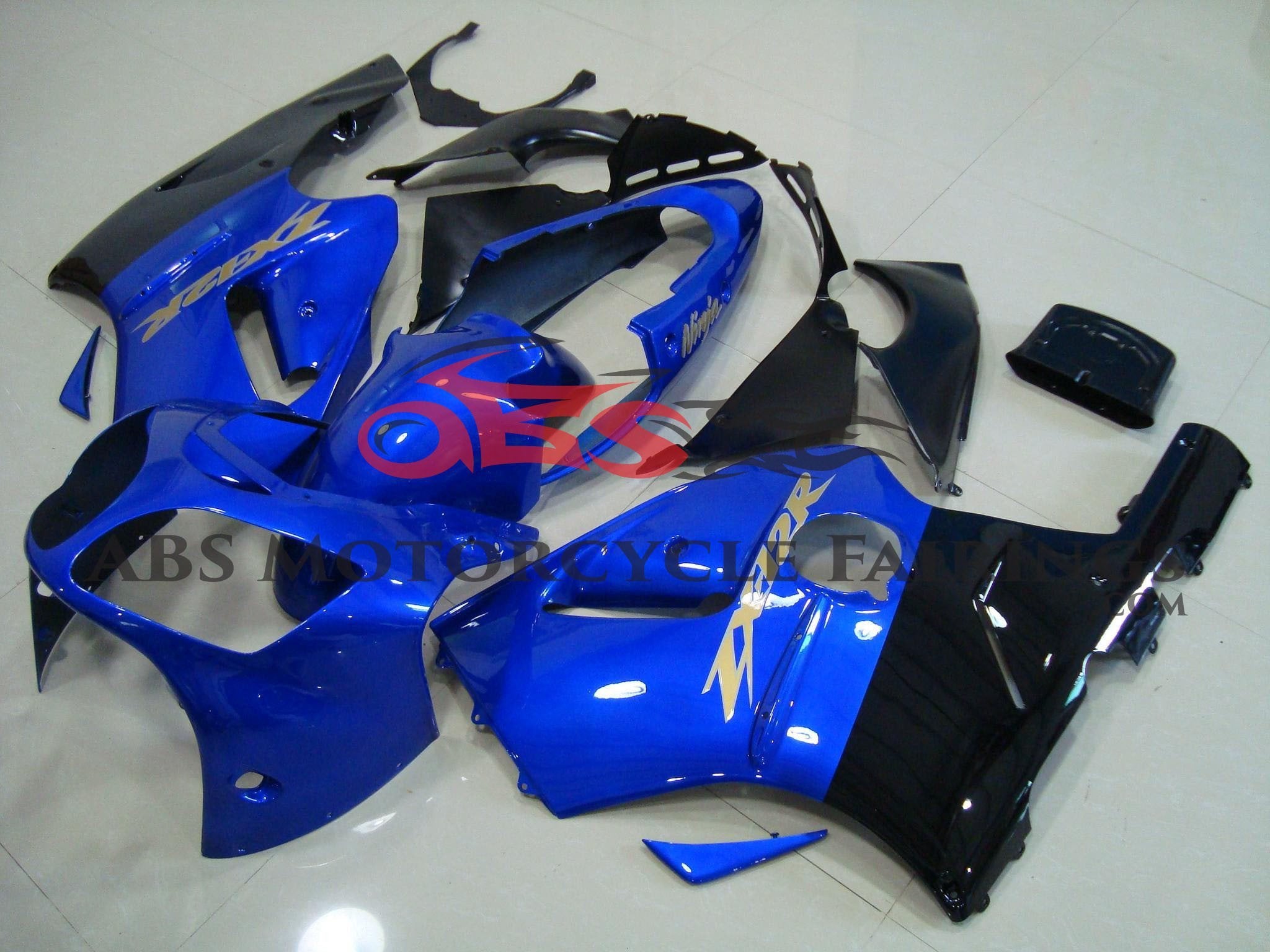 Kawasaki Ninja ZX12R Fairings (2002-2006) Blue, Black
