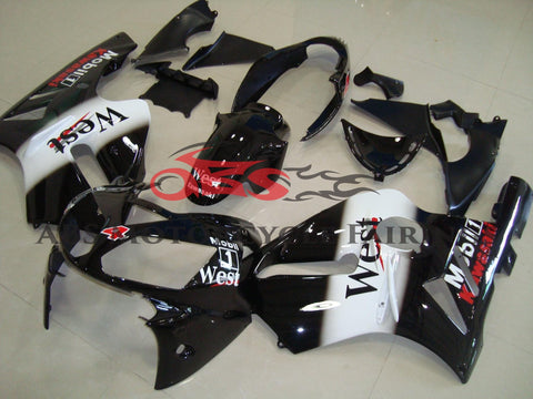 Kawasaki Ninja ZX12R (2000-2001) Black, White & Red West Mobil Fairings