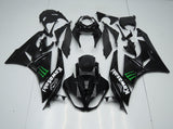 Black, White and Green Fairing Kit for a 2009, 2010, 2011 & 2012 Kawasaki Ninja ZX-6R 636 motorcycle