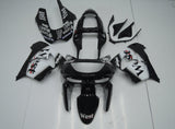 Black and White West fairing kit for a 1998 and 1999 Kawasaki ZX-9R motorcycle. This is a compression molded fairing kit which will require modifications for proper fitment