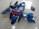 Blue and Black Flame fairing kit for a 1998 and 1999 Kawasaki ZX-9R motorcycle