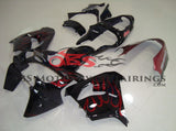 Candy Apple Red Flame and Black fairing kit for a 1998 and 1999 Kawasaki ZX-9R motorcycle