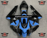 Blue and Black Unique Fairing Kit for a 2003 and 2004 Honda CBR600RR motorcycle