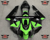 Green and Black Unique Fairing Kit for a 2003 and 2004 Honda CBR600RR motorcycle
