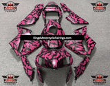 Pink and Black Camouflage Fairing Kit for a 2003 and 2004 Honda CBR600RR motorcycle
