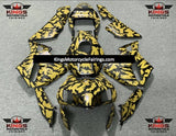 Yellow and Black Camouflage Fairing Kit for a 2003 and 2004 Honda CBR600RR motorcycle