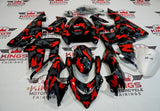 Fairing kit for a Kawasaki ZX10R (2004-2005) Black, Gray & Red Camouflage at KingsMotorcycleFairings.com