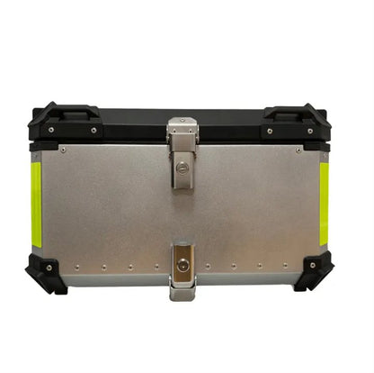Silver Neon 65L Aluminum Motorcycle Top Box Storage at KingsMotorcycleFairings.com