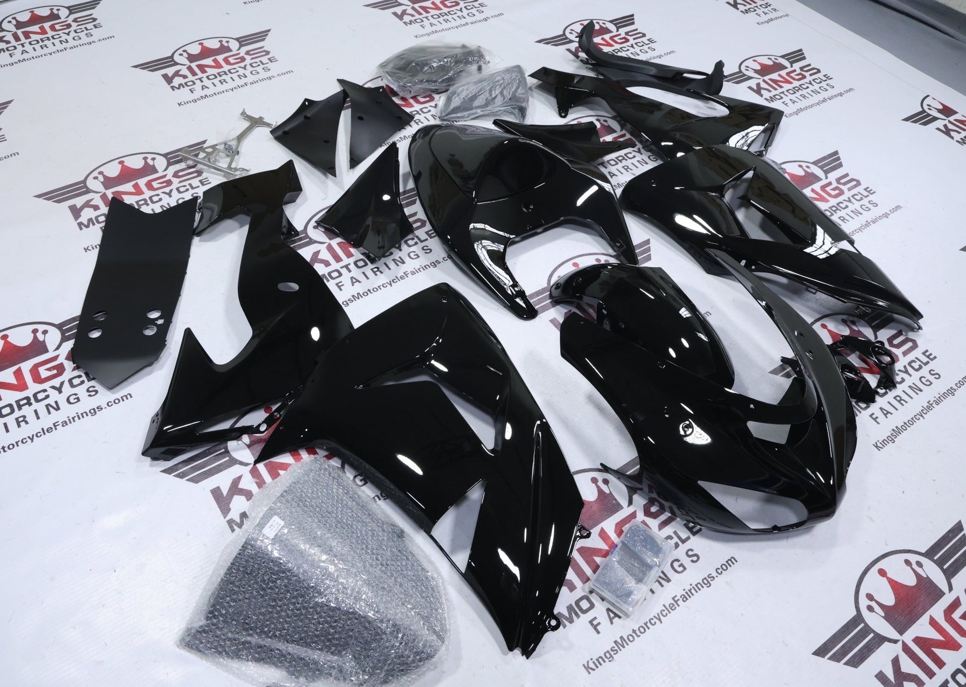 All Black Kawasaki ZX10R Fairings (2006-2007) at KingsMotorcycleFairings.com