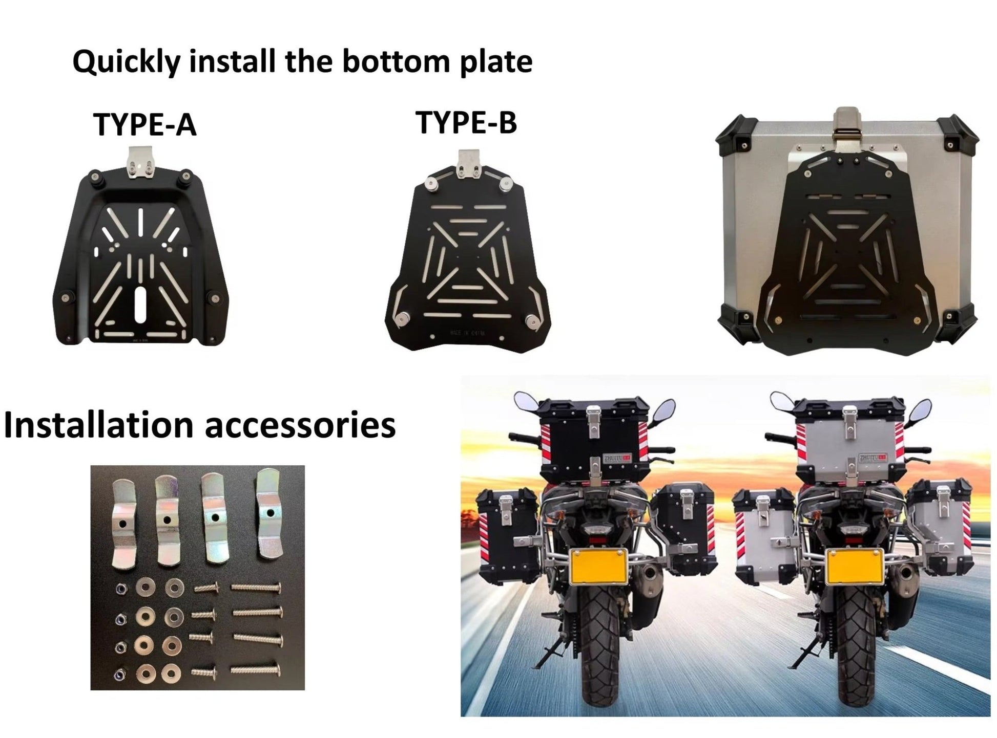 35L Aluminum Motorcycle Top Box Details at KingsMotorcycleFairings.com!