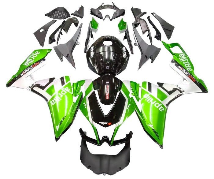 Aprilia RS450 Fairings (2012-2016) Green, White, Black at KingsMotorcycleFairings.com